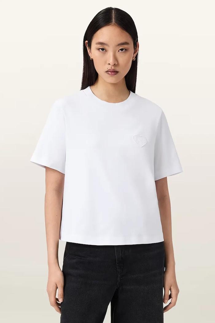 Tricou Avelle pentru femei din bumbac alb lejer