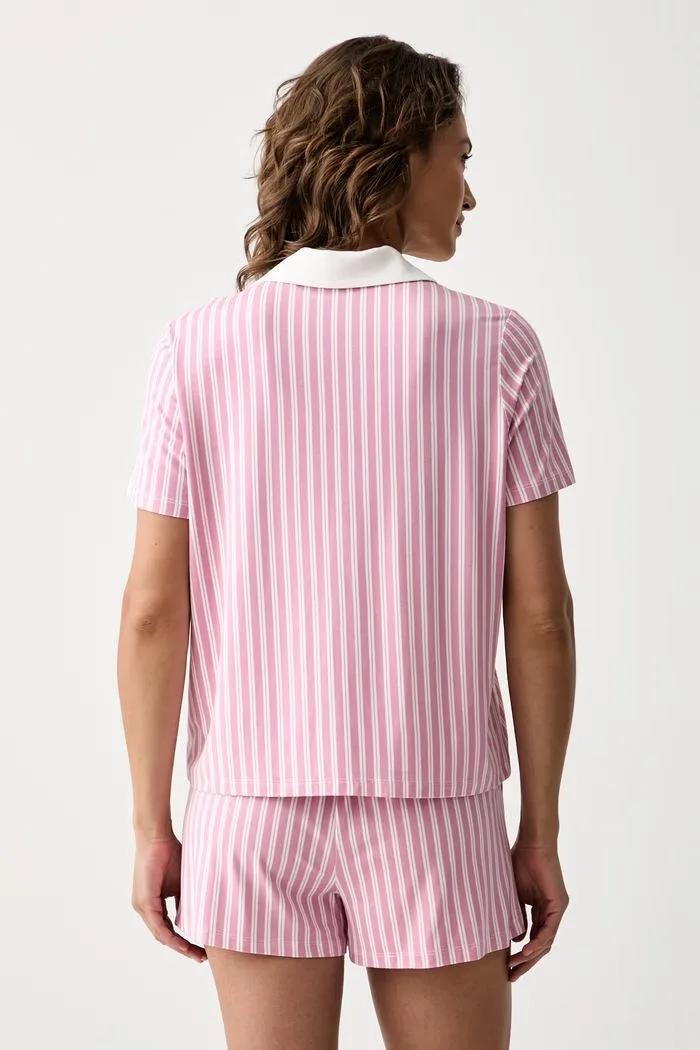 Pijama Avelle din două piese cu vâscoză roz