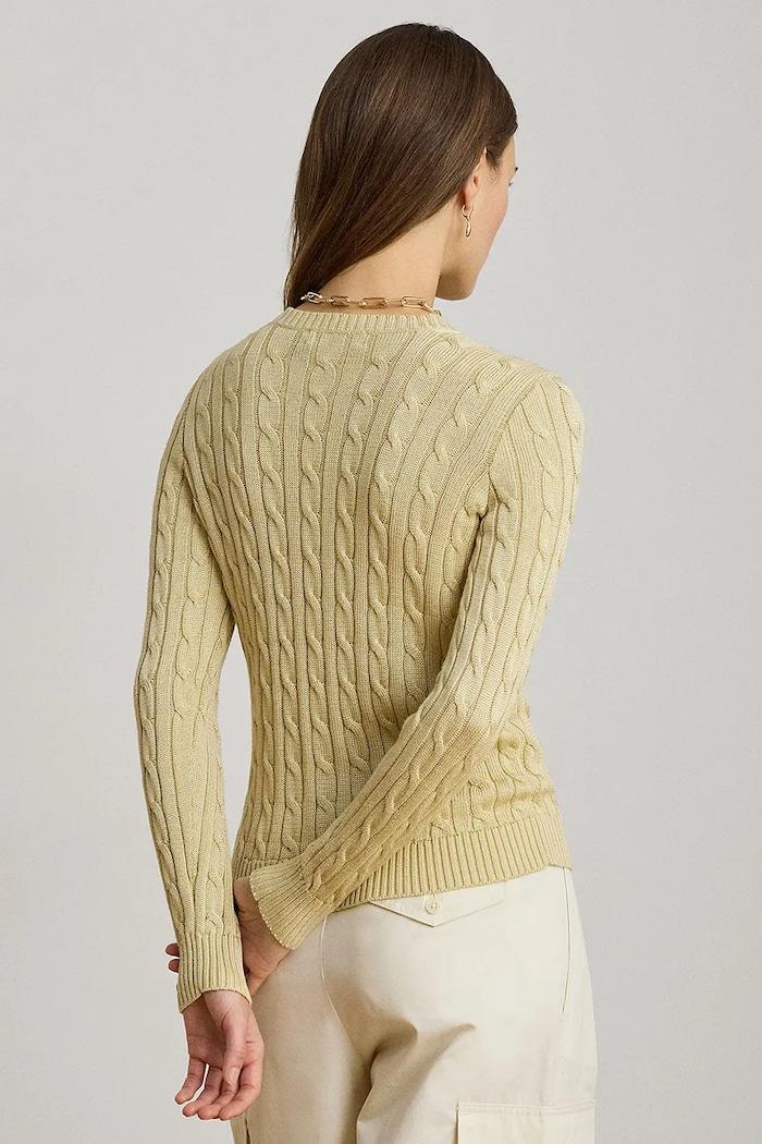 Cardigan Avelle pentru femei din bumbac galben