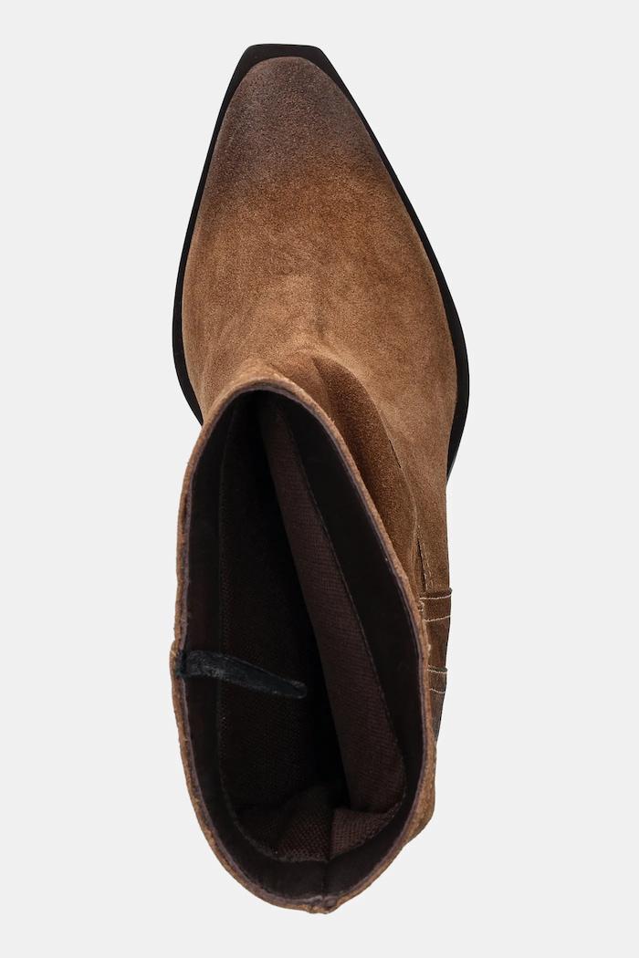 Botine Avelle din piele întoarsă maro