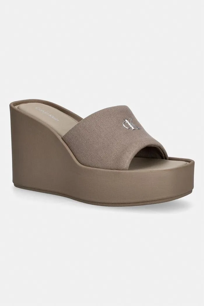 Papuci Avelle wedges maro