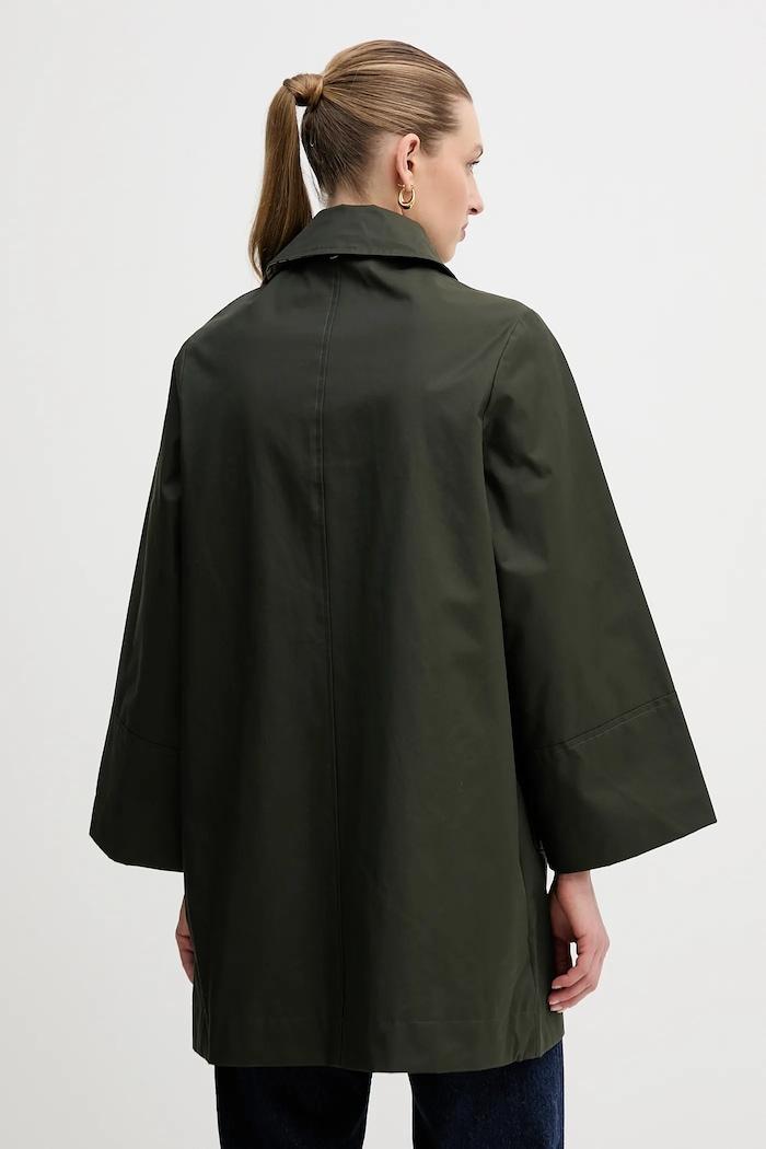 Palton Avelle din material neted verde