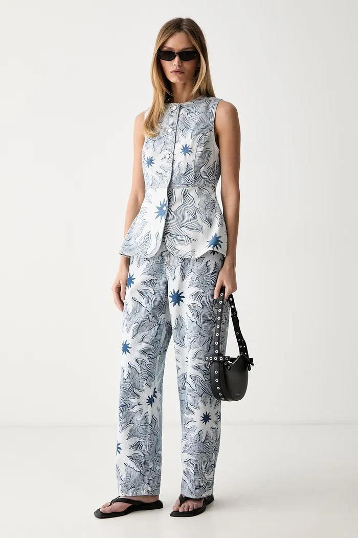 Vestă Avelle din denim albastră