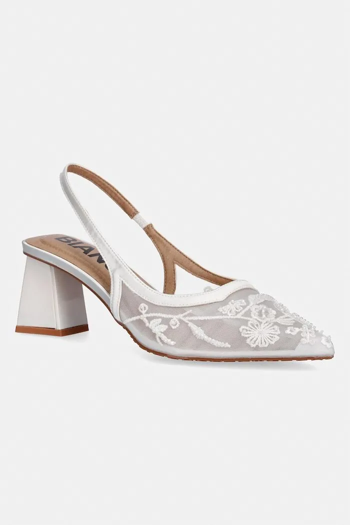 Pantofi Avelle stiletto cu toc gros albi