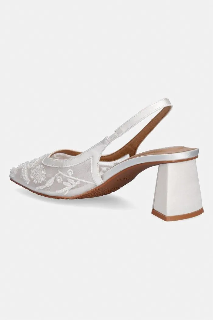 Pantofi Avelle stiletto cu toc gros albi