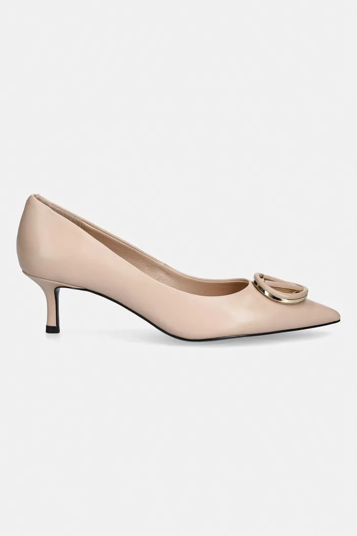 Pantofi Avelle stiletto din piele bej