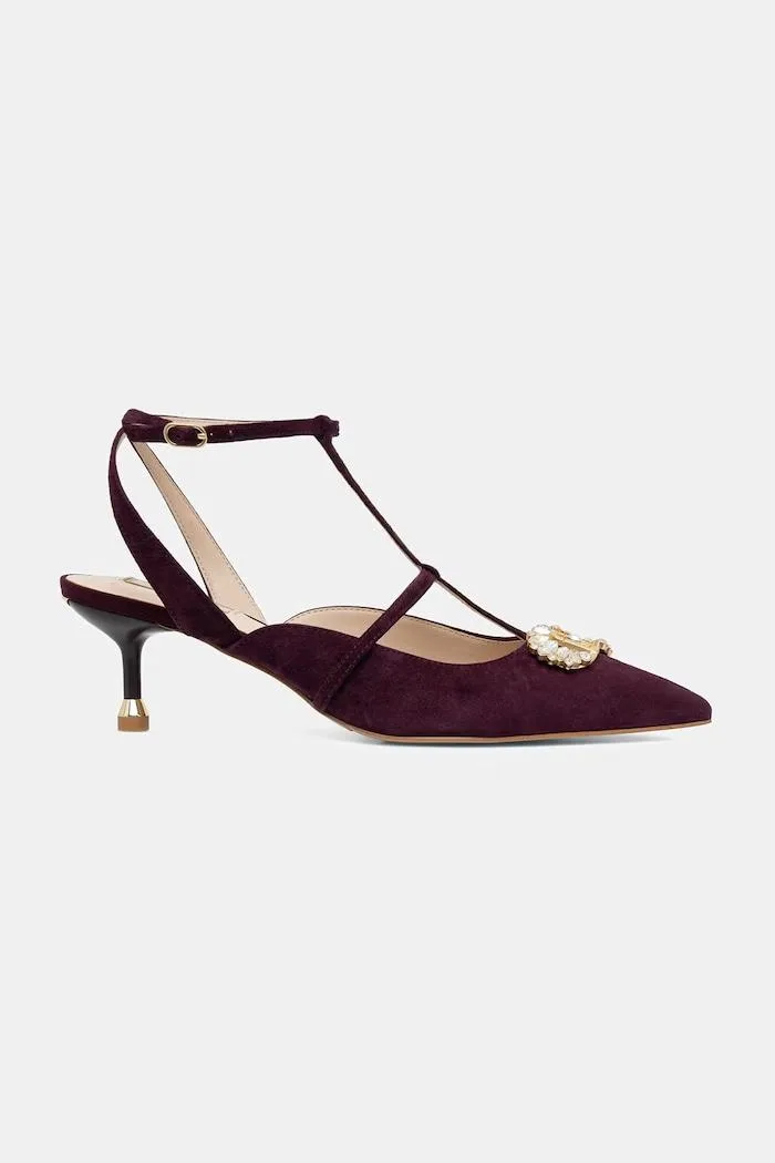 Pantofi Avelle stiletto din nubuc bordo