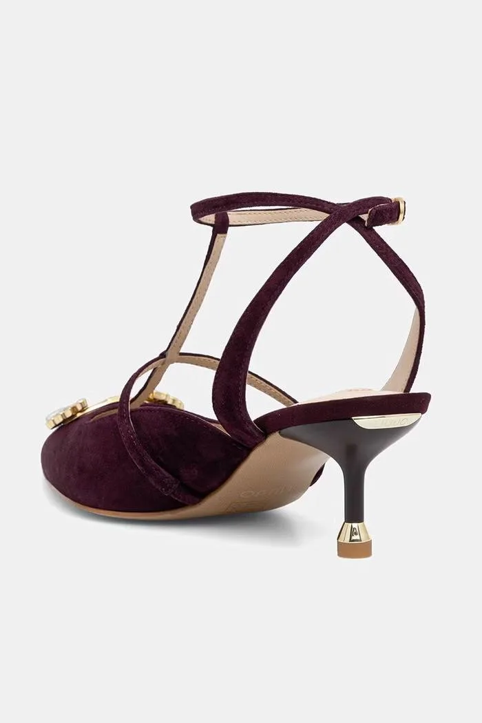 Pantofi Avelle stiletto din nubuc bordo
