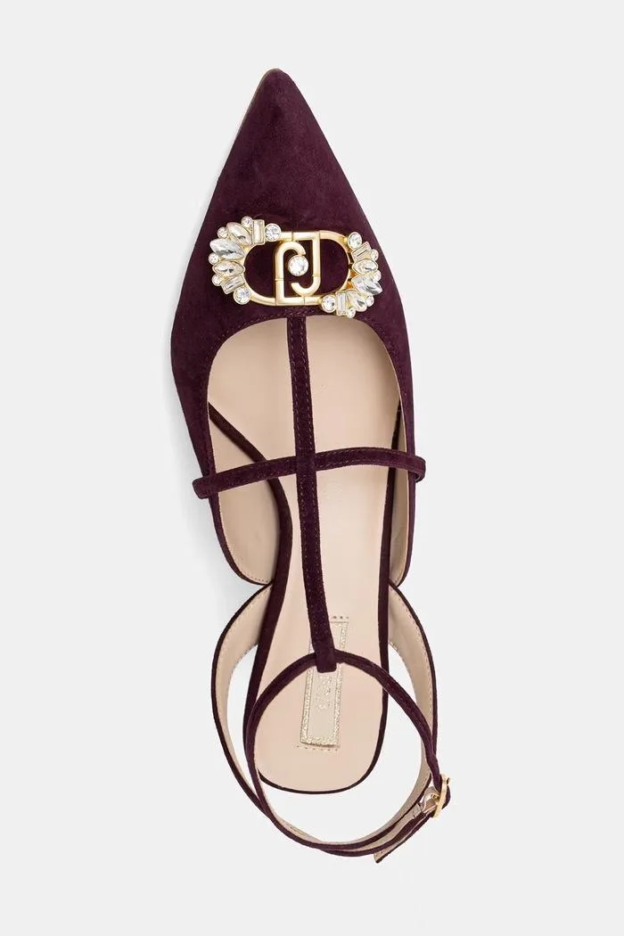 Pantofi Avelle stiletto din nubuc bordo