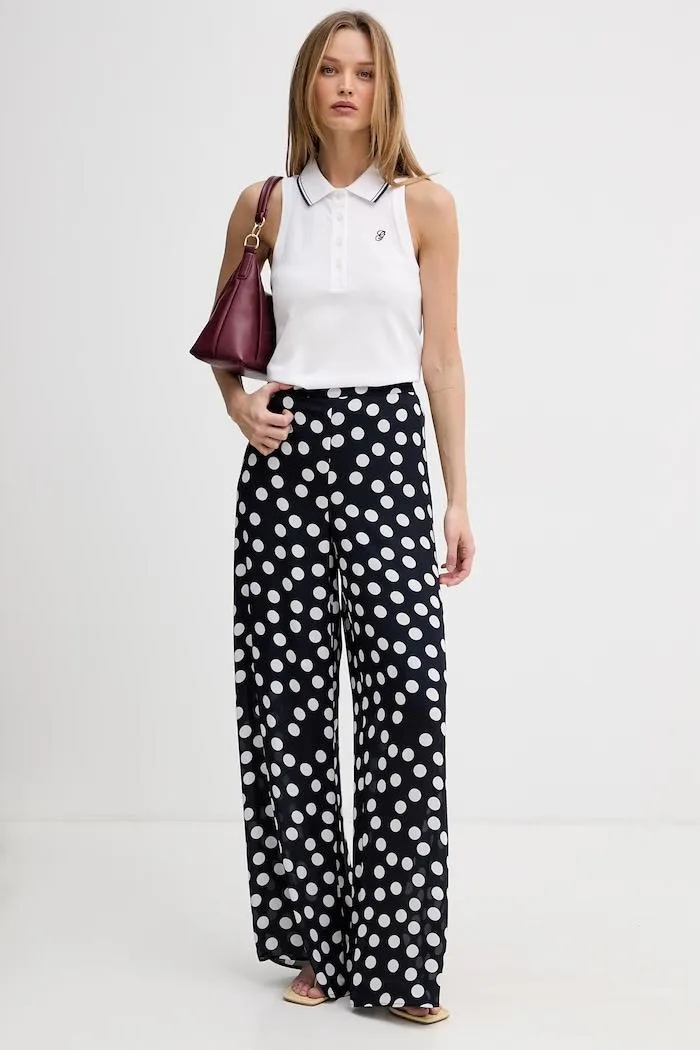 Pantaloni Avelle wide leg pentru femei bleumarin