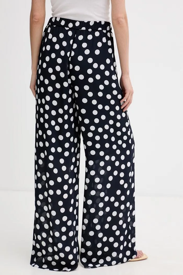 Pantaloni Avelle wide leg pentru femei bleumarin