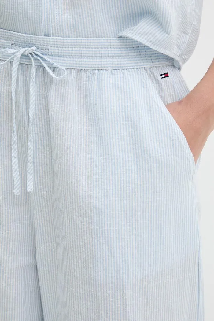 Pantaloni Avelle pentru femei din in albastri