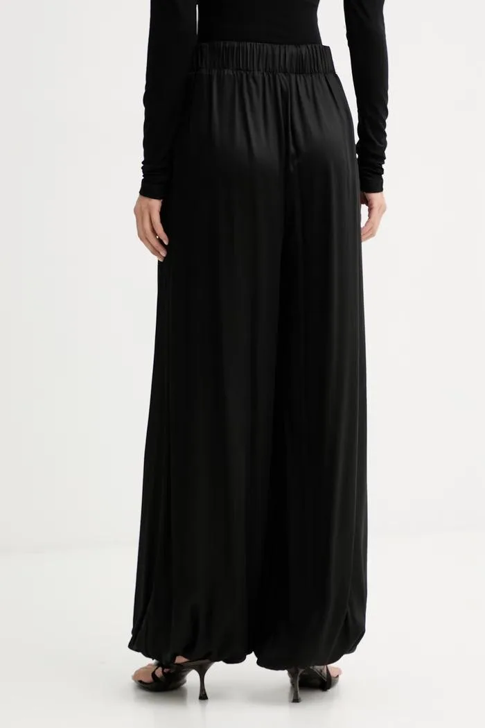 Pantaloni Avelle wide leg pentru femei din vâscoză negri