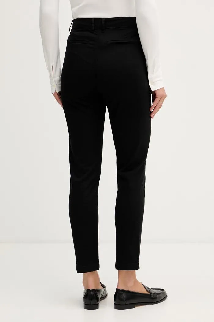 Pantaloni Avelle chinos pentru femei din bumbac negri