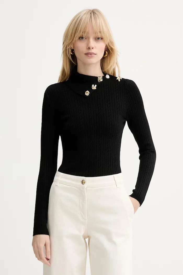 Pulover Avelle pentru femei din tricot negru