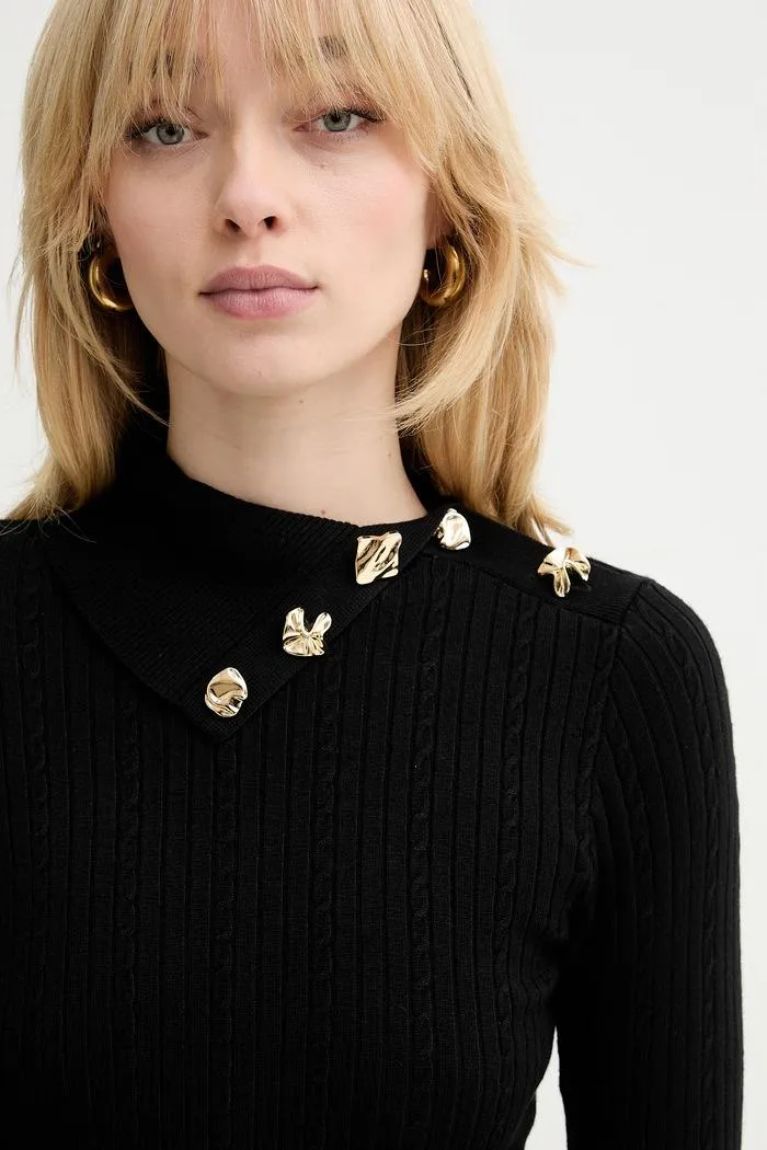 Pulover Avelle pentru femei din tricot negru