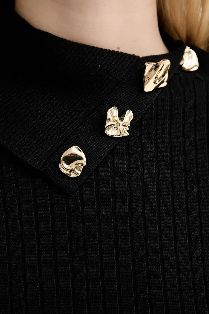 Pulover Avelle pentru femei din tricot negru