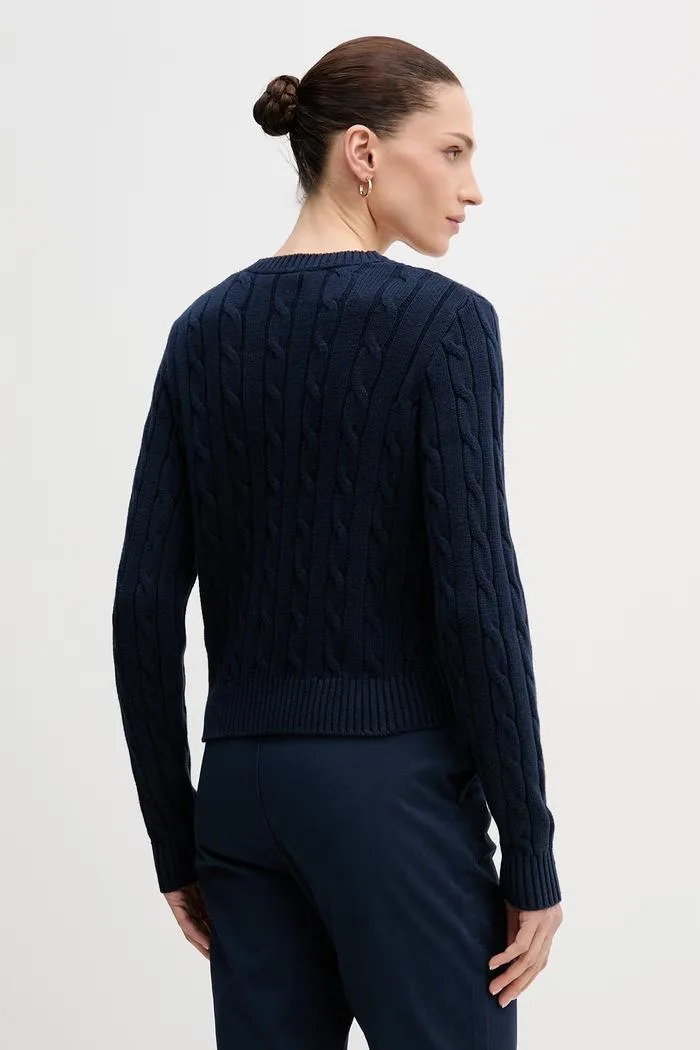 Cardigan Avelle pentru femei din bumbac bleumarin