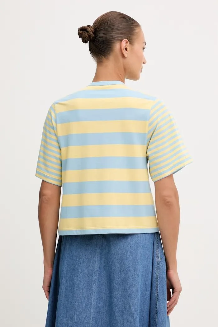 Tricou Avelle pentru femei din bumbac cu elastan galben