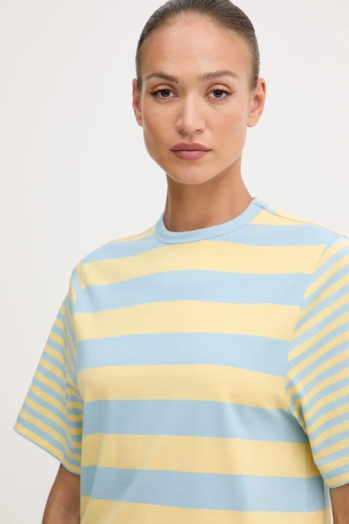 Tricou Avelle pentru femei din bumbac cu elastan galben
